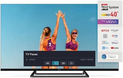 TELE System Smart TV 40 Zoll Full HD LED Frameless HbbTV, HDR10 HLG VIDAA 1080p