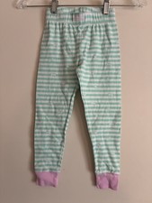 Hello Kitty Sanrio Kid Girls Striped 100% Cotton Elastic Pull On PJ Pants Aqua 6
