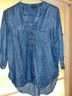 A.N.A. (A New Approach) Soft Jean Tunic tie-up design Size M pre-owned