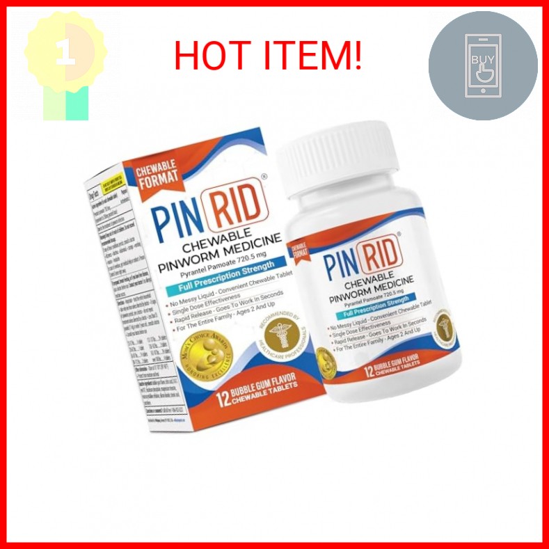 PinRid Pyrantel Pamoate Dewormer for Humans - 250mg, Pinworm Medicine for Adults