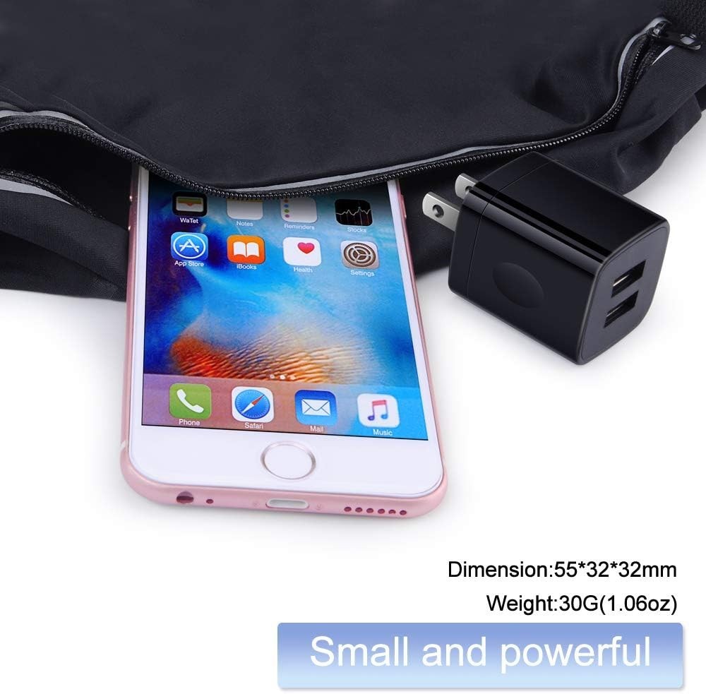 USB Wall Charger Box 3Pack 2.1A Dual USB Charging Block Brick Cube Power Adapter