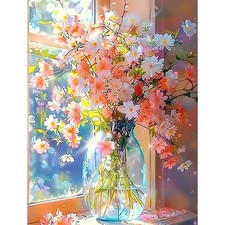Flower Diamond Art Kits for Adults, 5D Diamond Painting Kits for Adults Beginner