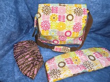 NWT Room It Up Diaper Bag Changing Pad Wet Bag Purse poppy pansy floral