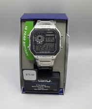 NEW Casio World Time AE1200D-1AOS Royale Illuminator SS Box Papers