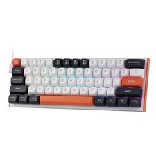 White/Orange Red Dragon Kumara K683 M61 Wired Mechanical Gaming Keyboard LED