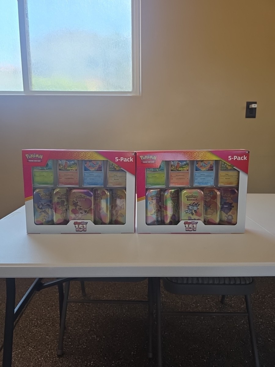 does costco carry pokemon cards Pokémon TCG Scarlet & Violet 151 5-Pack Mini Tins Costco Bundle + 4 Promo  Cards