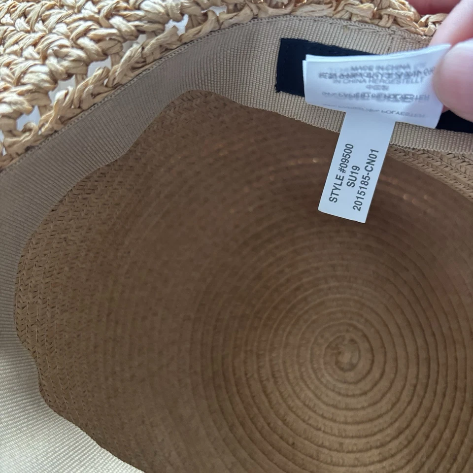 J Crew Mujer Sombrero de Paja Texturizado Sombrero de Playa Talla Única Resort Viaje Preppy Cápsula Foto 4 de 4
