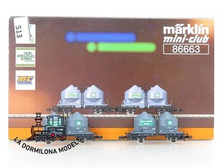 ZM513 Escala Z Märklin 86663 Set de 2 Vagones Cementeros de la DB OVP