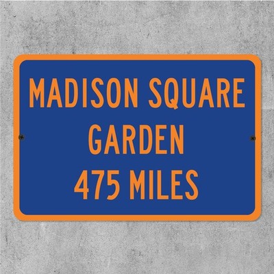 Madison Square Garden Custom Distance Sign New York Knicks Basketball Fan Gift