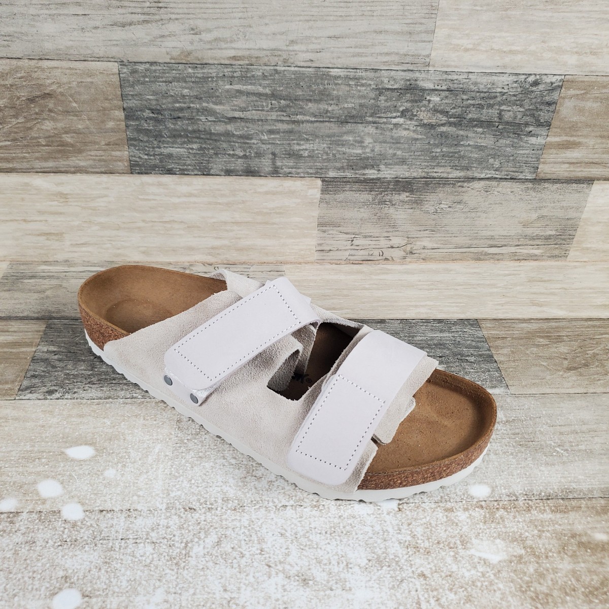 Birkenstock Uji Mens Sandals Sz 10 Slides Antique White Nubuck-Suede Leather Birkenstock Uji Mens Sandals Sz 10 Slides Antique White  main image 3
