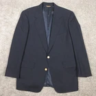 Vintage Brooks Brothers Jacket Mens 42 R Navy Blue Gold Button Blazer Made In US