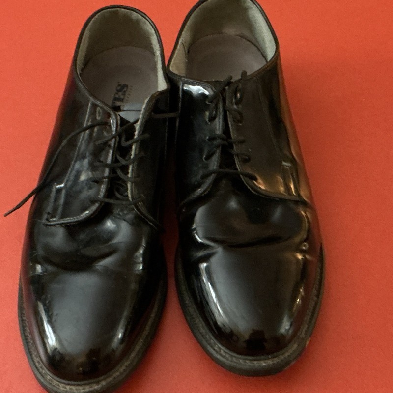 Bates Men's Black Leather Lace-Up Oxford Dress Shoes Round Toe Size 12.5 W
