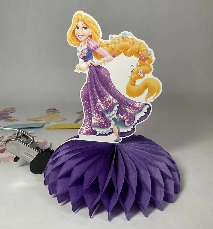 14Pc Disney Princess Table Centerpieces 3D Double Sided Colorful Honeycomb - Image 2 of 4