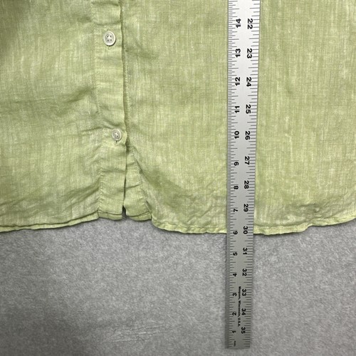 J Jill Love Linen Top Women XL Green Tunic Long Sleeve Beach Casual Relaxed - Picture 7 of 10