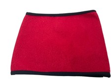 Red Fleece Neck Warmer With Black Trim - Soft Cozy - Made In India 52c