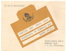 Bazzano 1939 Opera Nazionale Dopolavoro Fascista Barba Zecch Gran Gala Carnevale