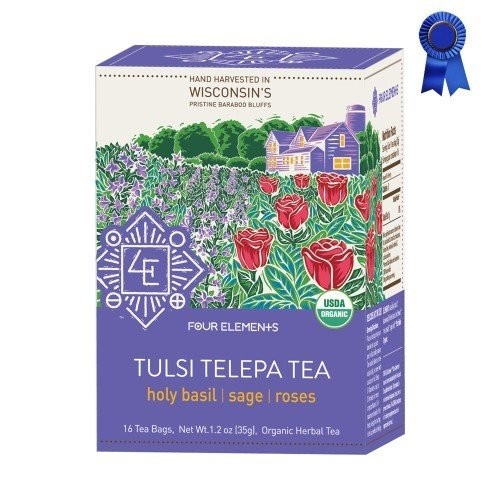 Чай Four Elements Organic Herbals Tulsi Telepatea 16 пакетиков в коробке 3590₽