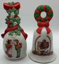 Vintage Avon Christmas Bells Set Of 2 1989 And 1990