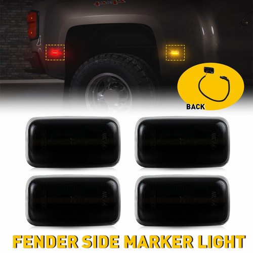4x feux de position latéraux ambre + rouge pour lit double GMC Sierra 2500HD/3500HD 2015-23 - Photo 16 sur 22