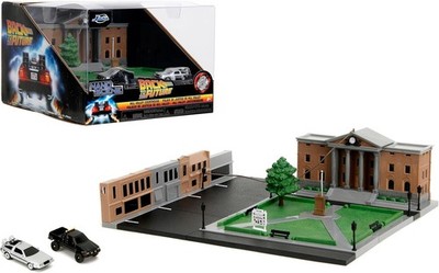 JADA BACK TO THE FUTURE HILL VALLEY COURTHOUSE NANOSCENE PLAYSET & 2 CARS LTD ED