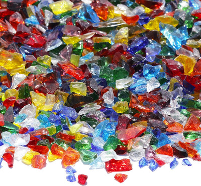 Crushed Glass for Resin Art, DIY Crafts, and Home Decor - 0.9LB Colorful Broken
