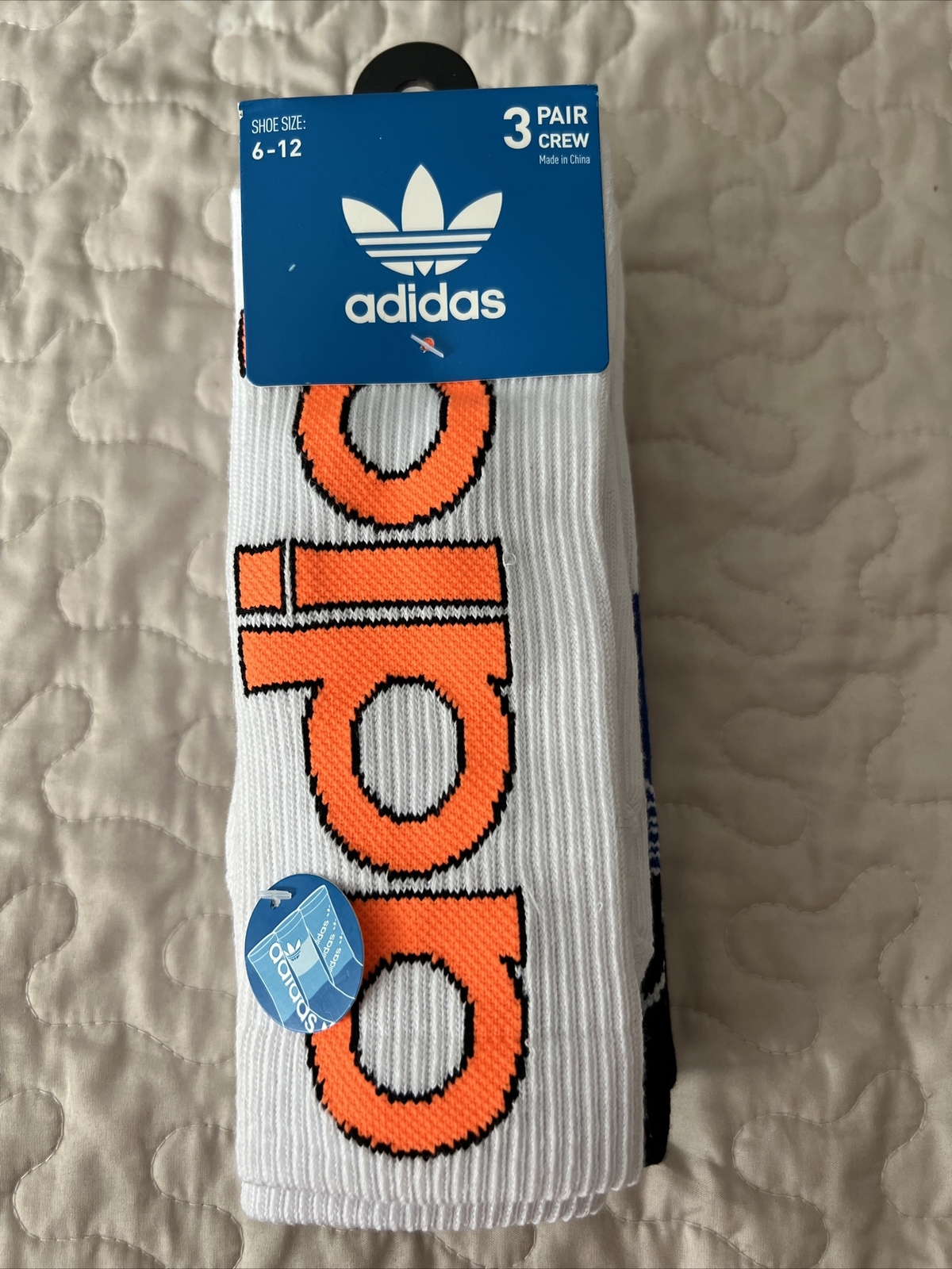 Adidas Crew Socks Shoe Size 6-12 3 Pair-image