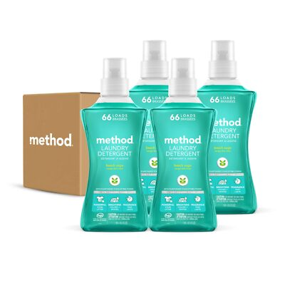 #ad 4 Pack Blue Laundry Detergent 53.5 Fl Oz Plant Based HE Formula Beach Sage Scent $78.09