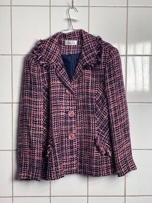 Vintage Jacke Blazer Damen Rosa Nous Aussi Meline 100% Acrylique Paris