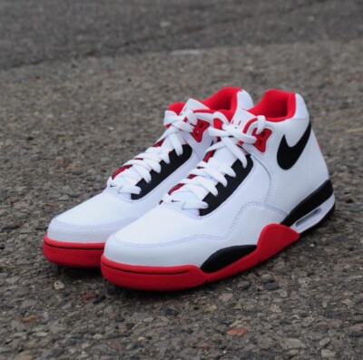 New NIKE Mens FLIGHT LEGACY White Black Red Shoes | eBay