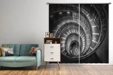 3D Spiral Staircase ZHUA948 Photo Curtain Window Blockout Fabric Amy 2023