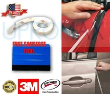 3M 1"x120" Door Edge Guard Paint Scratch Protection Clear Film Strip + Squeegee