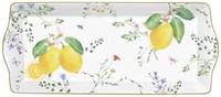 Servierplatte Fleurs Et Citrons Zitronen 35X14Cm Weiß Porzellan Easy Life