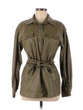 Love, Whit By Whitney Port Women Green Olive Faux Leather Jacket S