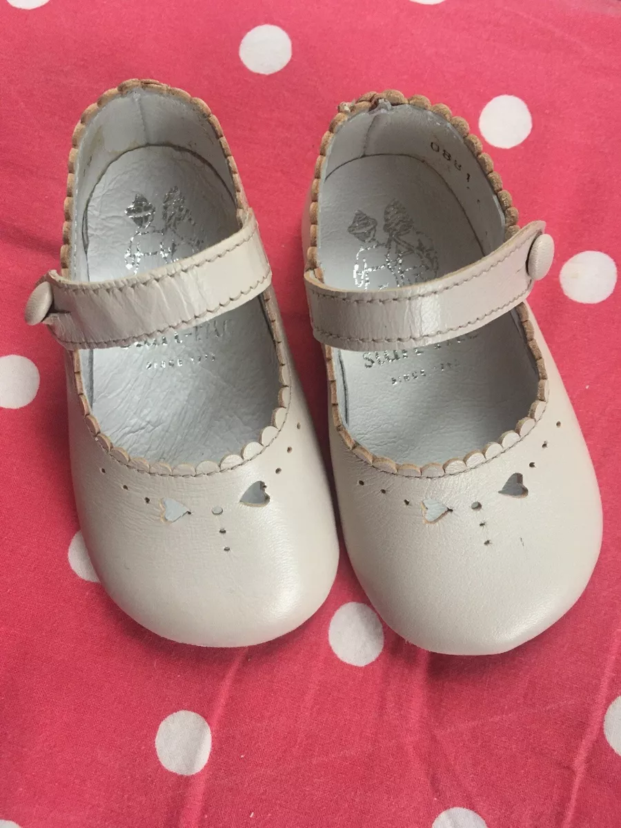 Startrite Baby Elizabeth Pale Pink Leather Mary Jane Button Pram