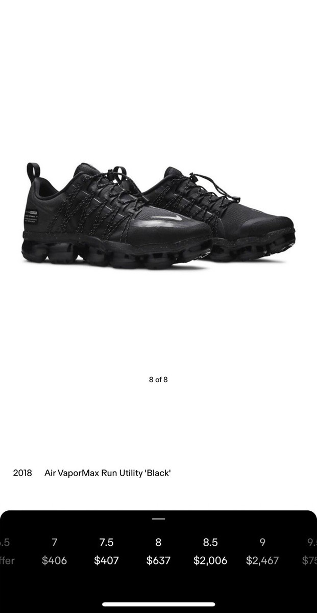Size 8 - Nike Air Vapormax Run Utility Black | eBay