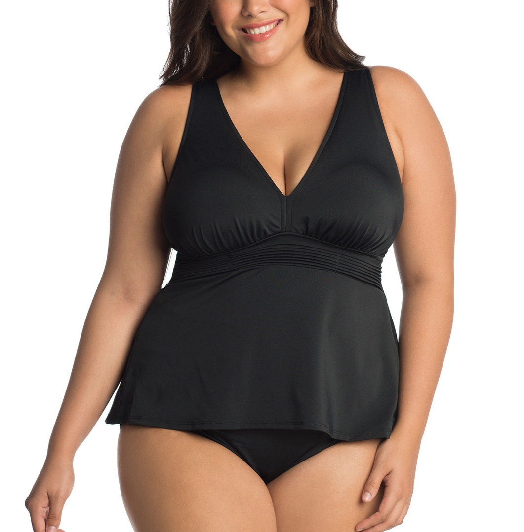 Trimshaper Tankini Swimsuit Top Plus Size 24W New Msrp