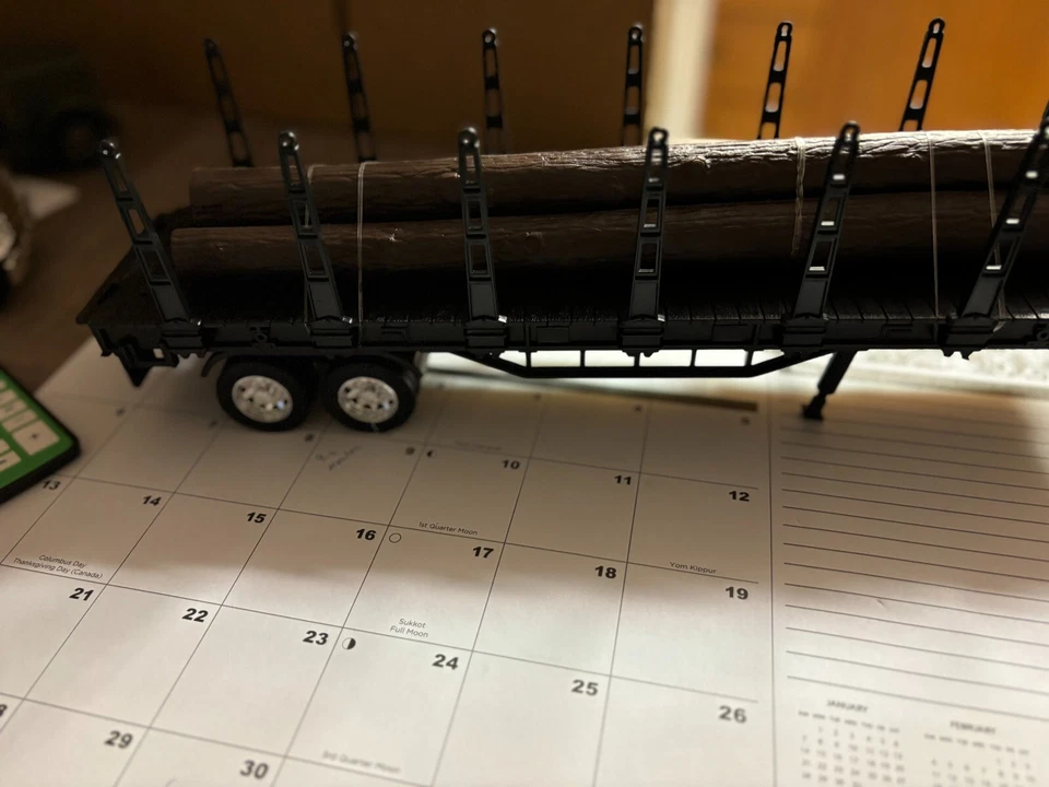 NEW RAY BLACK NEW LOG HAULER TRAILER, NO PACKAGING #B 680 - Image 4 of 4