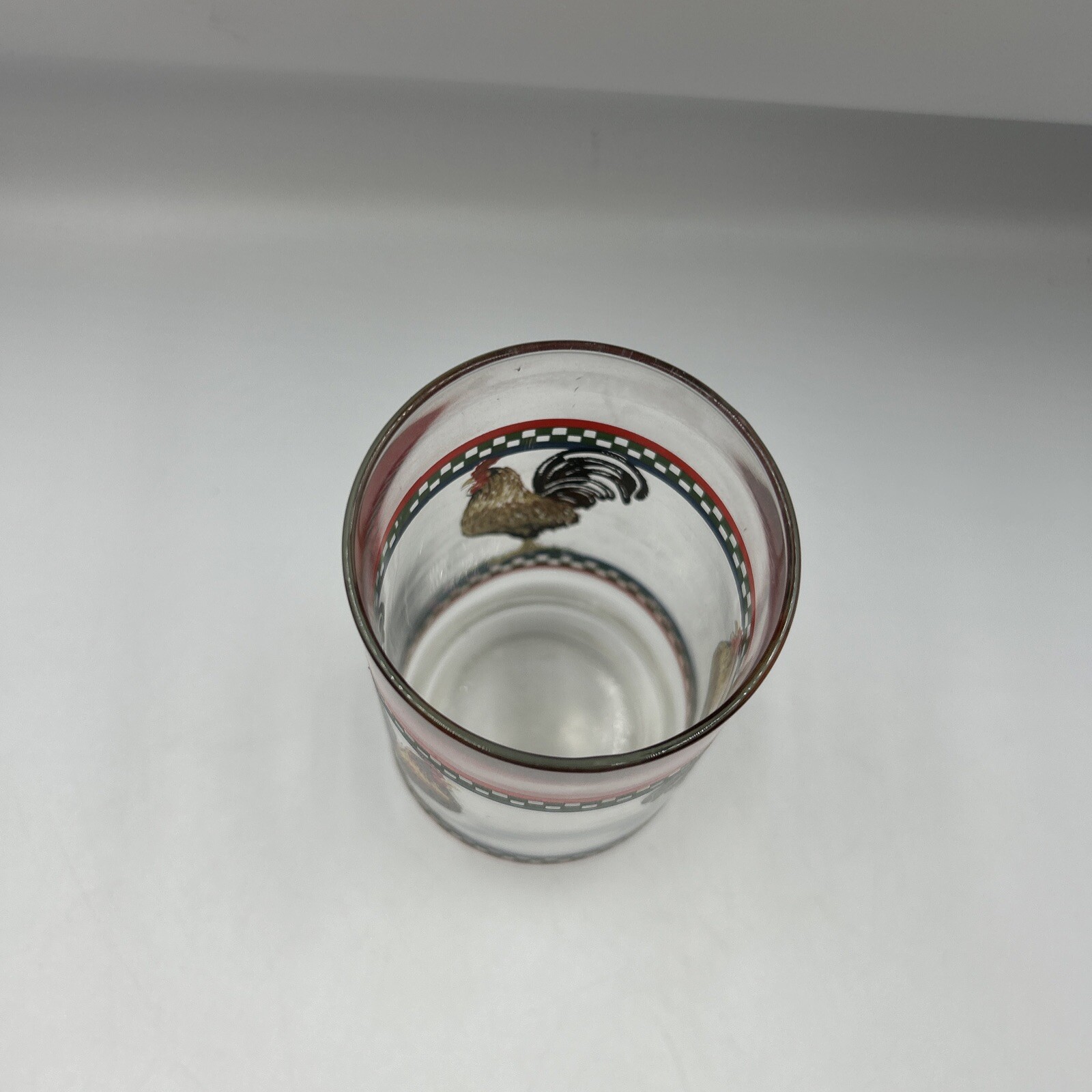 International Tableworks Clear Glass Tumbler Ella's Rooster Pattern