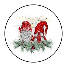 30 CHRISTMAS GNOMES ENVELOPE SEALS LABELS STICKERS FAVORS 1.5" ROUND