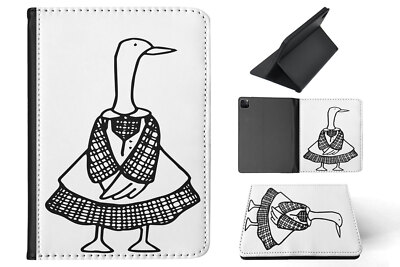 CASE COVER FOR APPLE IPAD|CUTE FUNNY BIRD GOOSE SKETCH