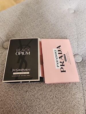 NEW Yves Saint Laurent Black Opium Eau De Parfum EDP | 1.2mL + Prada Intense 