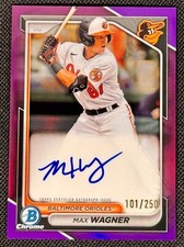 Max Wagner PURPLE REFRACTOR ON CARD AUTO /250 2024 Bowman Chrome #CPA-MW