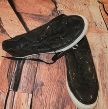 Converse Womens Sparkly Black Shoes Stars Sz 5.5 5 1/2