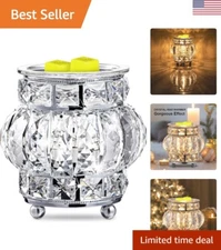 Stylish Iron and Crystal Wax Melt Warmer - Energy-Saving Home Fragrance Solution
