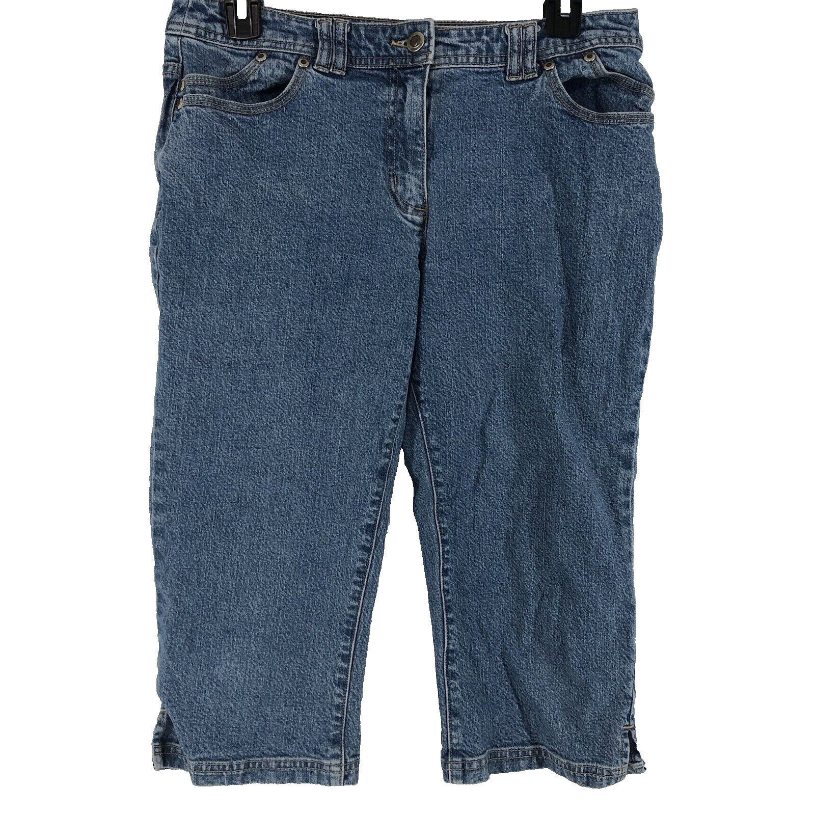 Christopher banks capri jeans womens 4 blue denim double pocket stretch cropped