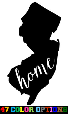 Vinyl Decal Truck Car Sticker Laptop - Home State Outline Love USA New Jersey