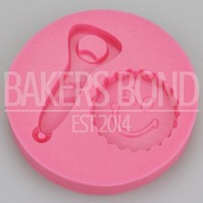 Bottle Top Opener Celebration Silicone Mould Cake Cupcake Topper Beer Drink