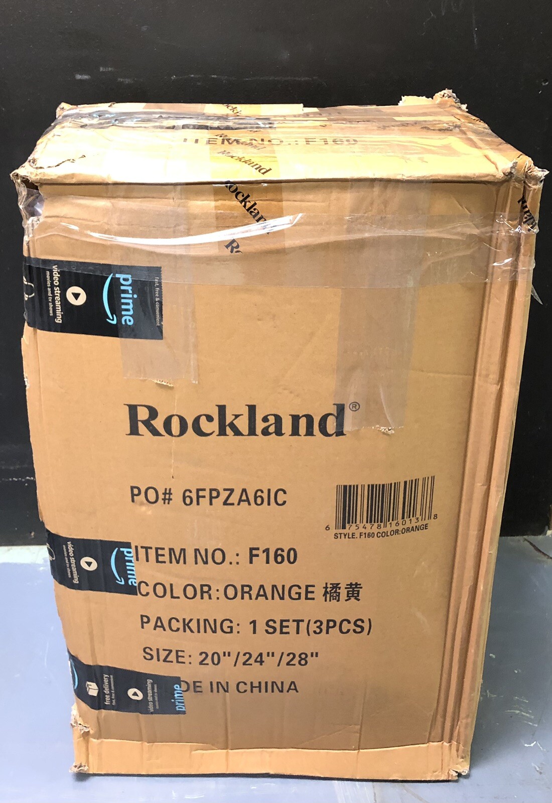 Rockland Melbourne Hard Shell Expandable Spinner Wheel Luggage Orange 3 Piece