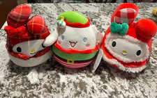   Squishmallow Hello Kitty Christmas 8  My Melody Red  Green Cinnamon Roll LOT3  