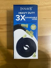 INNAV8 Heavy Duty Expandable Garden Hose 50' feet with Brass Fittings